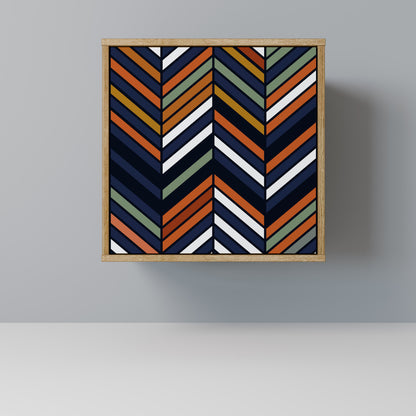 VIBRANT PATCHWORK Madia a 1 anta effetto rovere