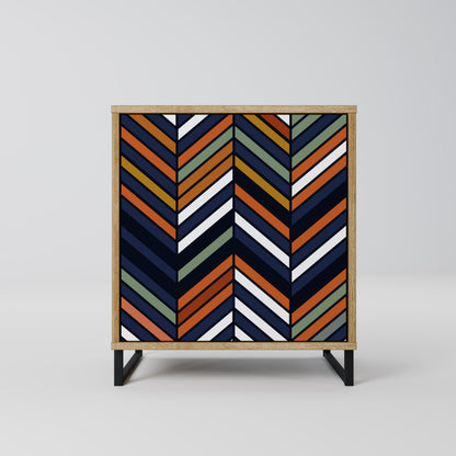 VIBRANT PATCHWORK 1-Door Sideboard in Oak Effect