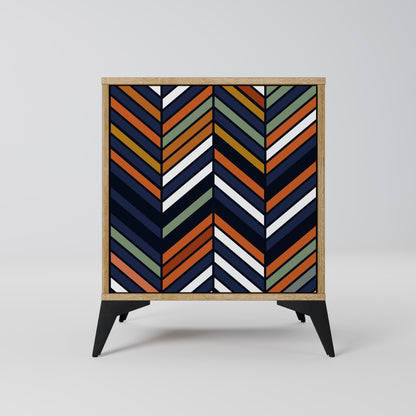 VIBRANT PATCHWORK 1-Door Sideboard in Oak Effect