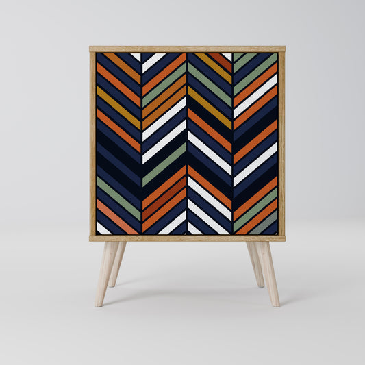 VIBRANT PATCHWORK 1-Door Sideboard in Oak Effect
