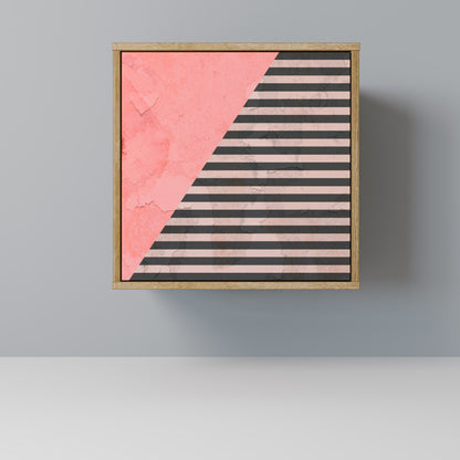 Credenza GLAMOROUS STRIPE a 1 anta effetto rovere