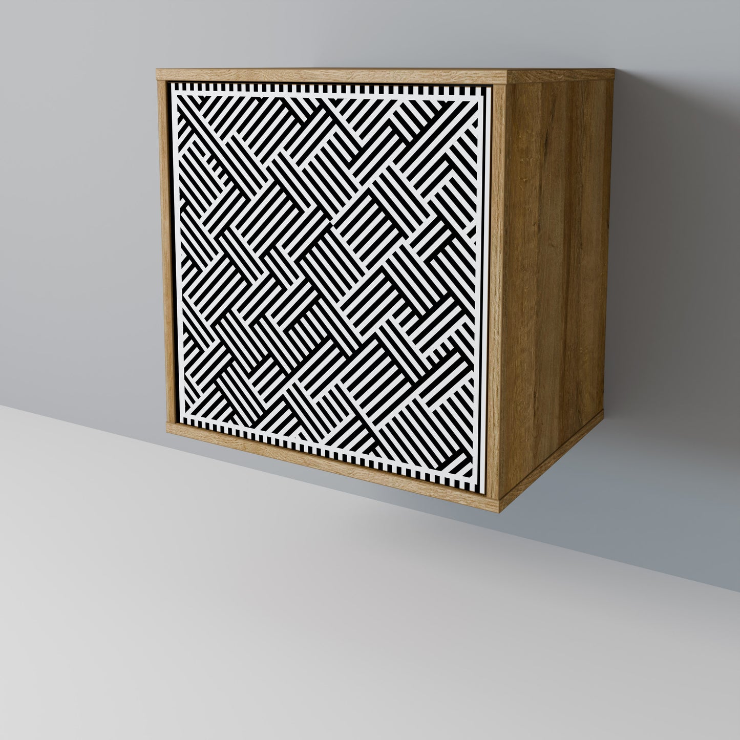 Credenza TEMPORARY SEQUENCE a 1 anta effetto rovere