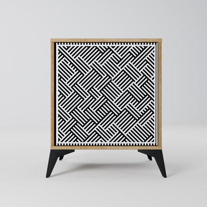 Credenza TEMPORARY SEQUENCE a 1 anta effetto rovere