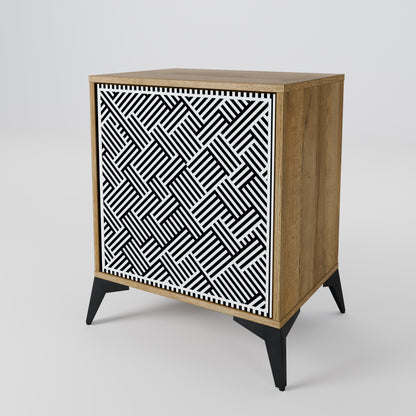 Credenza TEMPORARY SEQUENCE a 1 anta effetto rovere