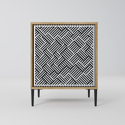 Credenza TEMPORARY SEQUENCE a 1 anta effetto rovere