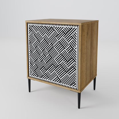 Credenza TEMPORARY SEQUENCE a 1 anta effetto rovere