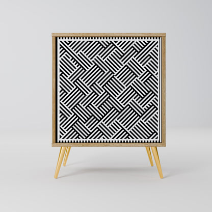 Credenza TEMPORARY SEQUENCE a 1 anta effetto rovere