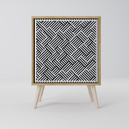 Credenza TEMPORARY SEQUENCE a 1 anta effetto rovere