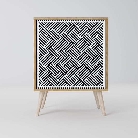 Credenza TEMPORARY SEQUENCE a 1 anta effetto rovere