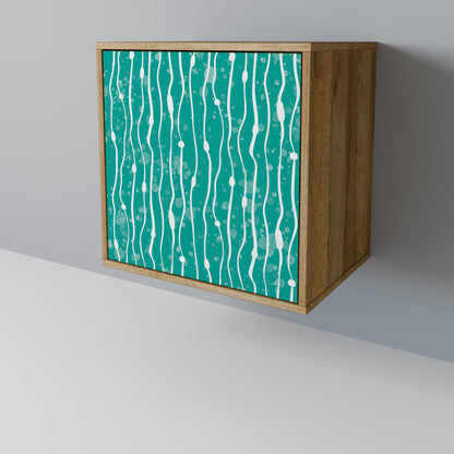 TURQUOISE RAIN 1-Door Sideboard in Oak Effect