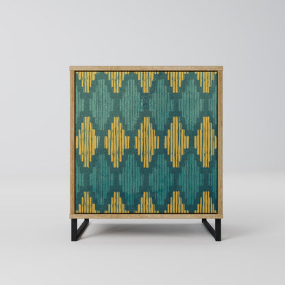 POLYGONS Madia a 1 anta effetto rovere