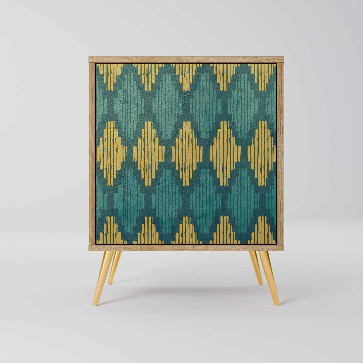 POLYGONS Madia a 1 anta effetto rovere