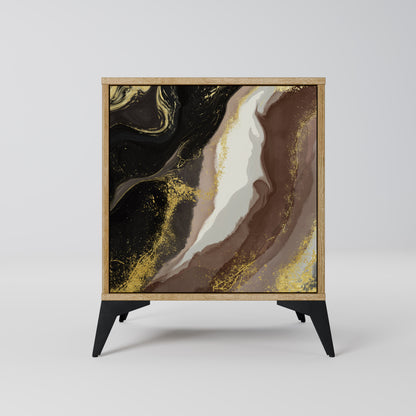 GOLD DUST 1-Door Sideboard in Oak Effect