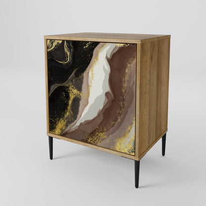 GOLD DUST 1-Door Sideboard in Oak Effect