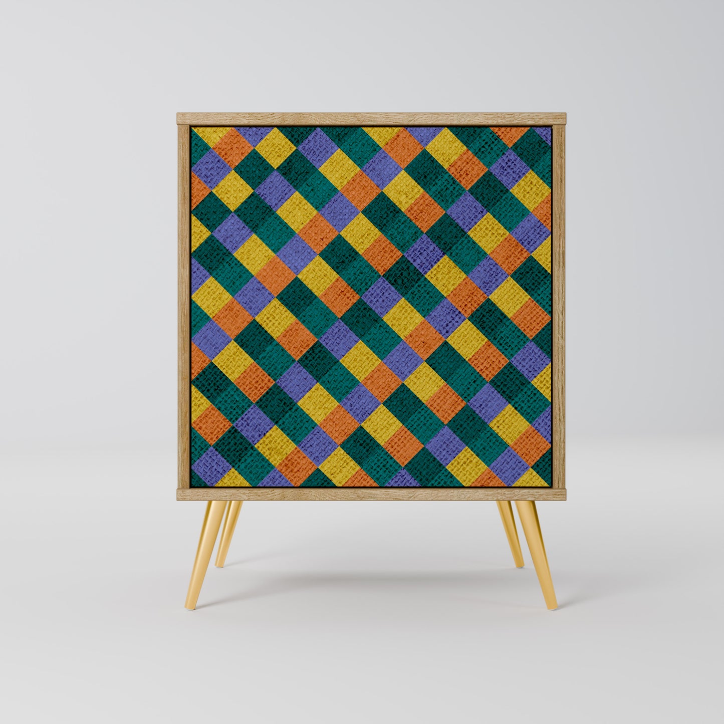 PAINTED SQUARES MIX Madia a 1 anta effetto rovere