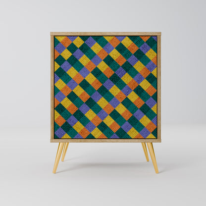 PAINTED SQUARES MIX Madia a 1 anta effetto rovere