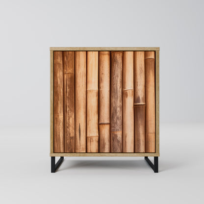 NATURAL WOOD 1-Door Sideboard in Oak Effect