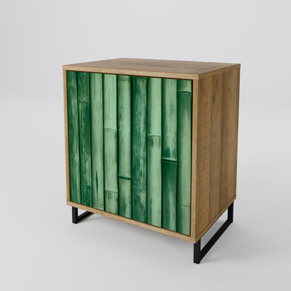 NATURAL GREEN 1-Door Sideboard in Oak Effect