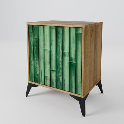 NATURAL GREEN 1-Door Sideboard in Oak Effect