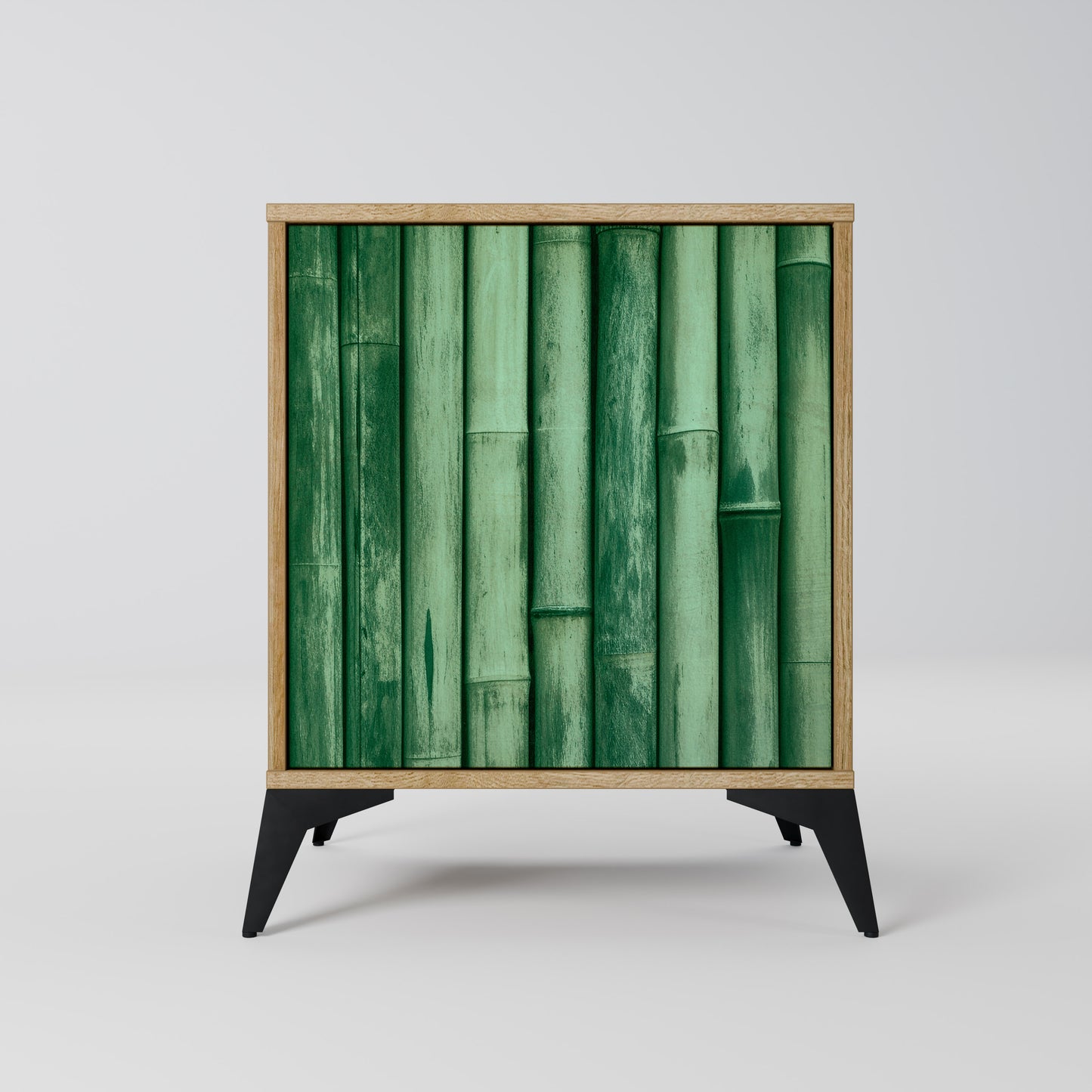 NATURAL GREEN 1-Door Sideboard in Oak Effect