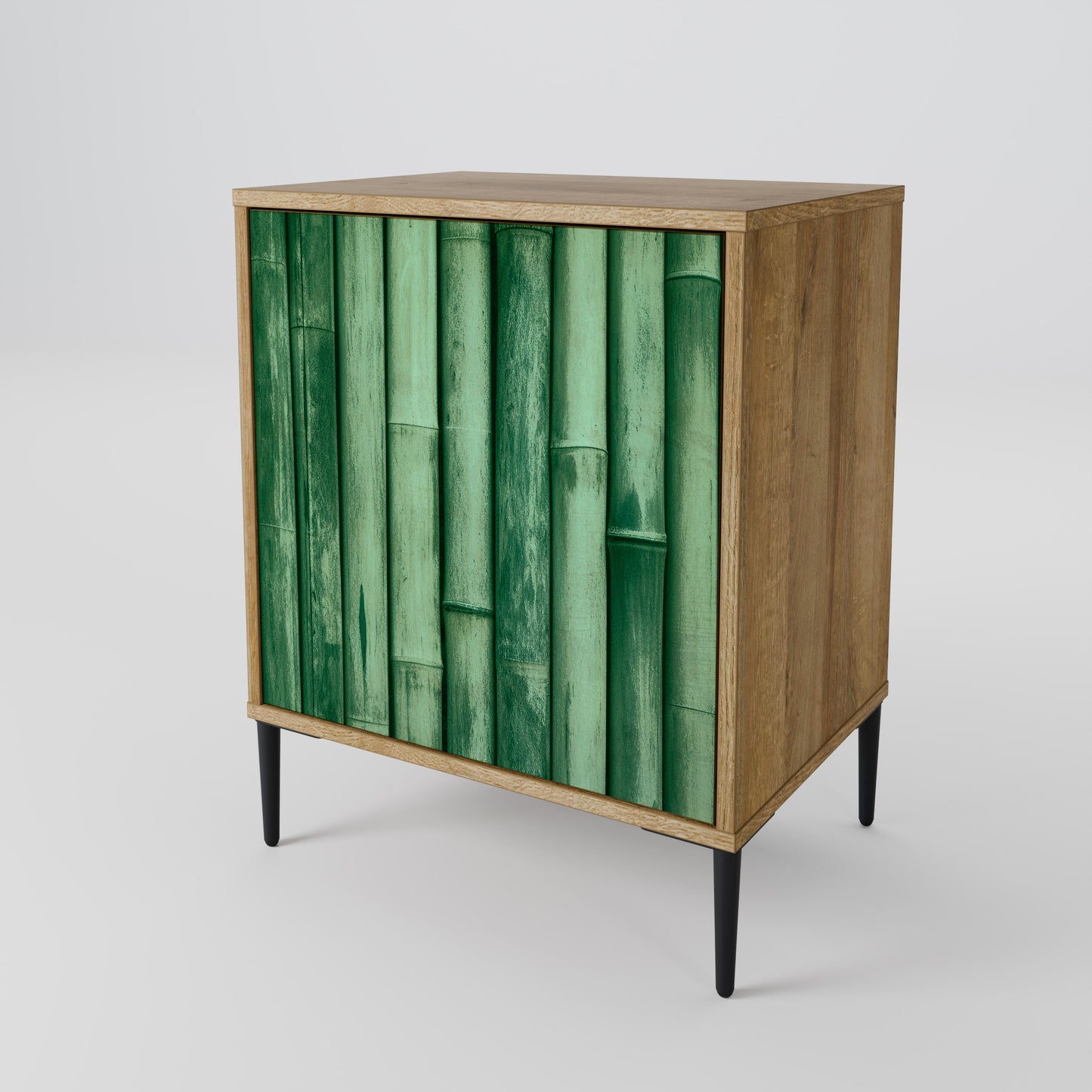NATURAL GREEN 1-Door Sideboard in Oak Effect