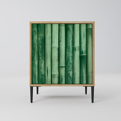 NATURAL GREEN 1-Door Sideboard in Oak Effect