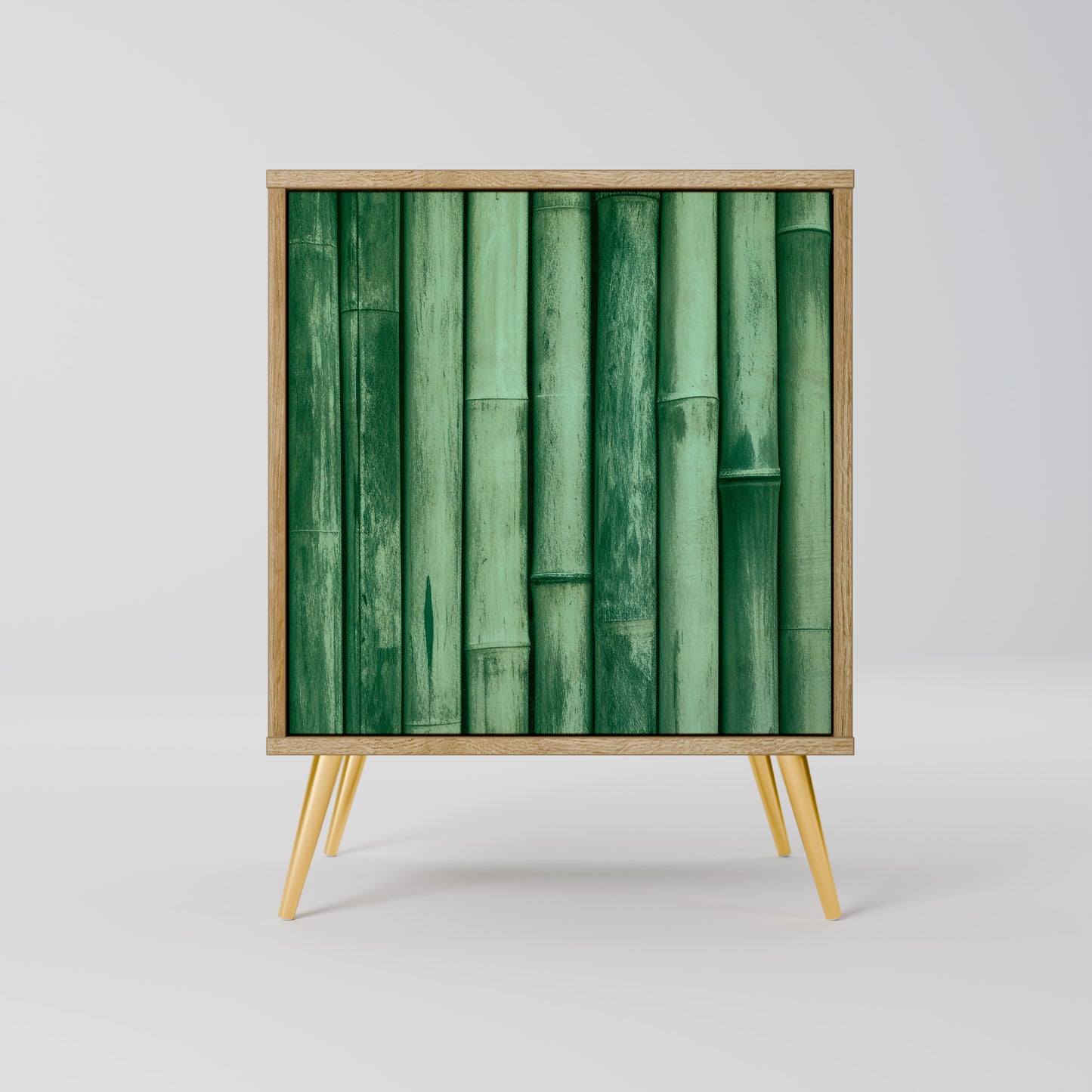 NATURAL GREEN 1-Door Sideboard in Oak Effect