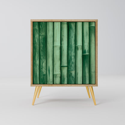 NATURAL GREEN 1-Door Sideboard in Oak Effect