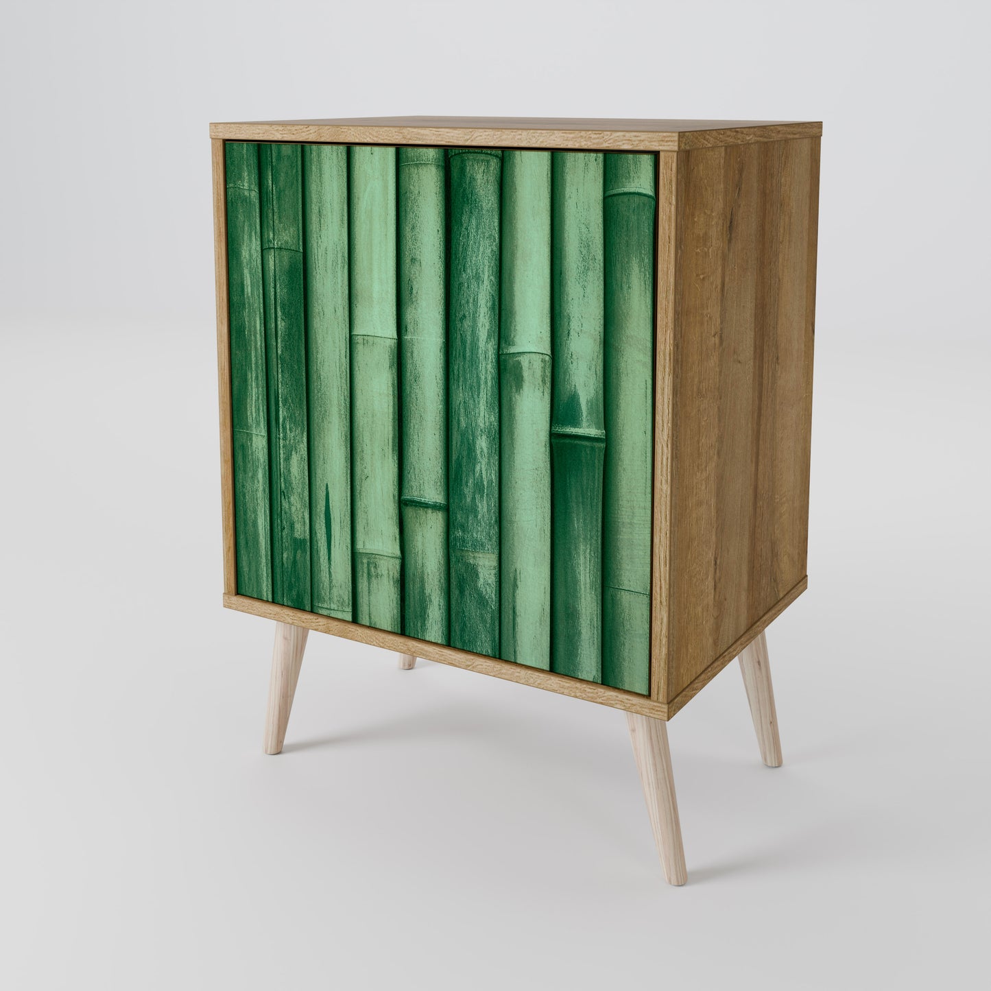 NATURAL GREEN 1-Door Sideboard in Oak Effect
