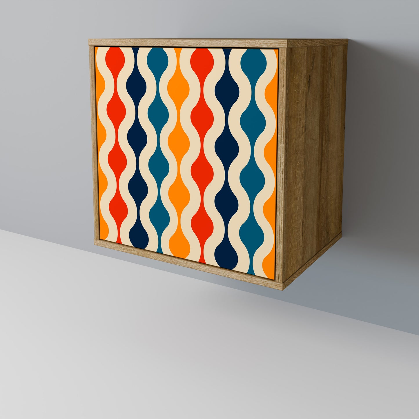COLORFUL NOSTALGIA 1-Door Sideboard in Oak Effect