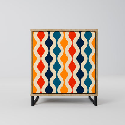 COLORFUL NOSTALGIA 1-Door Sideboard in Oak Effect