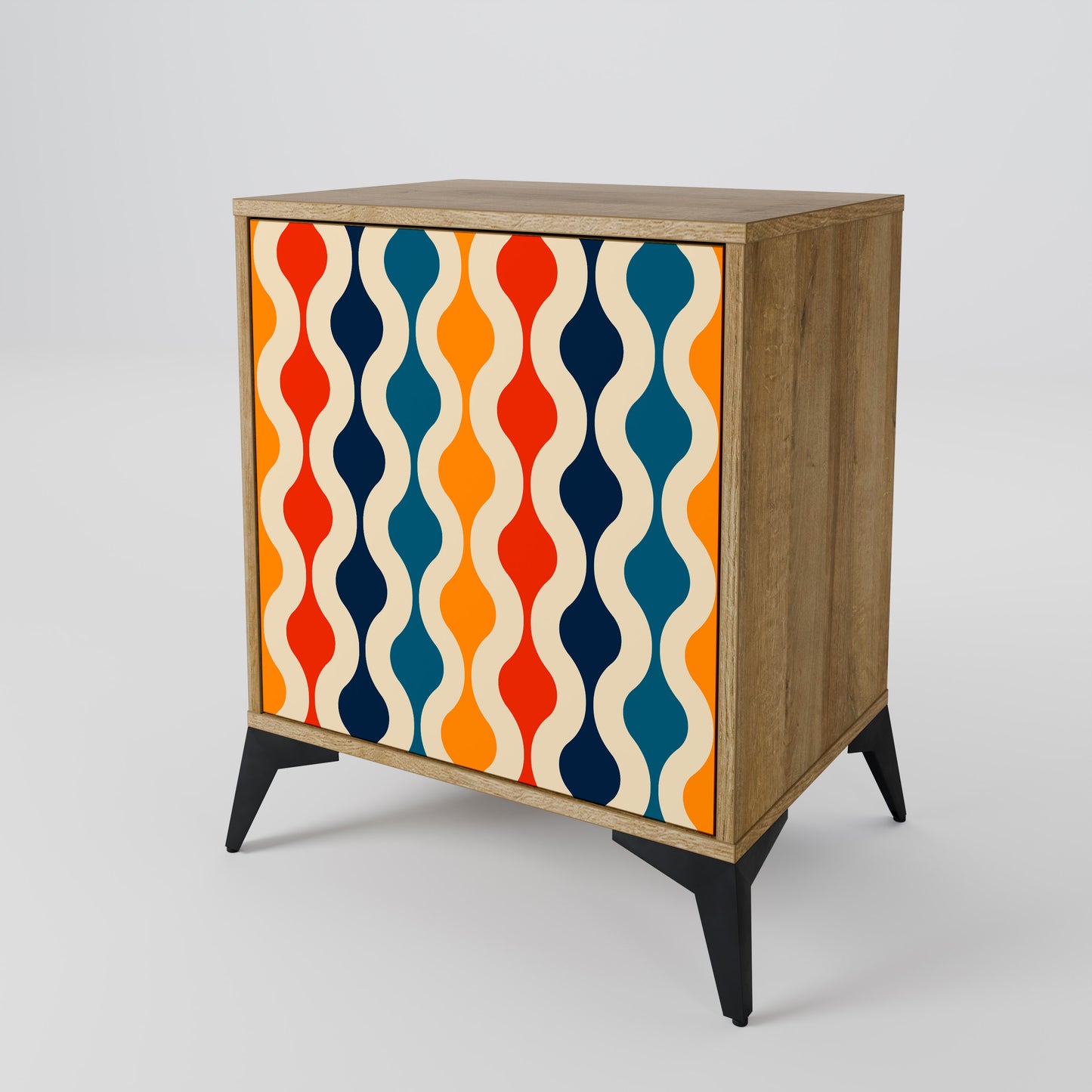 COLORFUL NOSTALGIA 1-Door Sideboard in Oak Effect