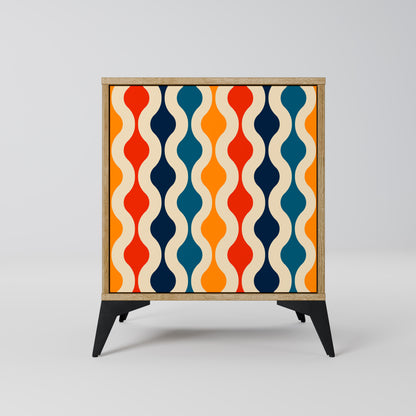 COLORFUL NOSTALGIA 1-Door Sideboard in Oak Effect