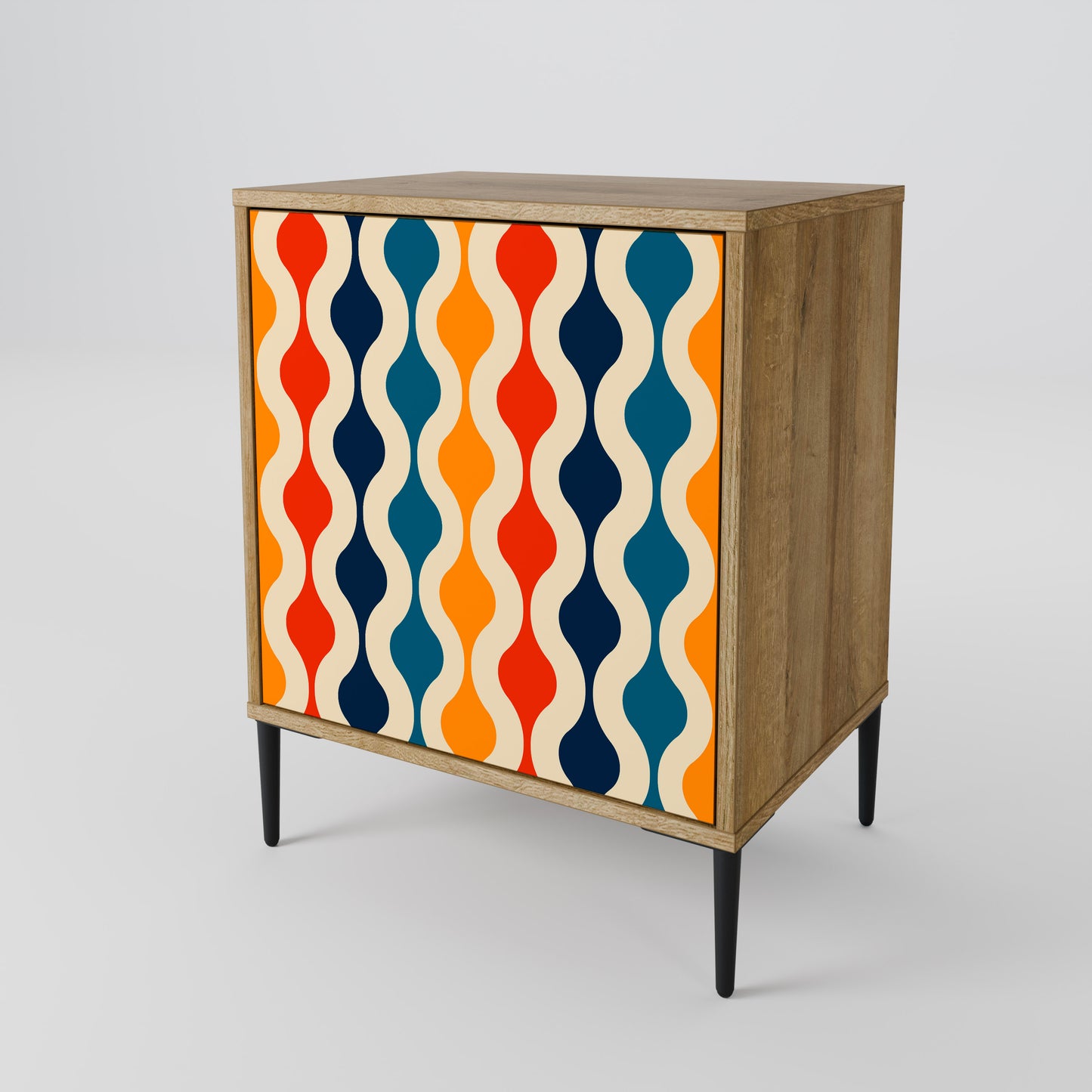 COLORFUL NOSTALGIA 1-Door Sideboard in Oak Effect