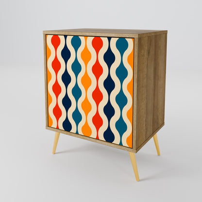 COLORFUL NOSTALGIA 1-Door Sideboard in Oak Effect