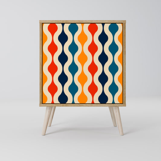 COLORFUL NOSTALGIA 1-Door Sideboard in Oak Effect