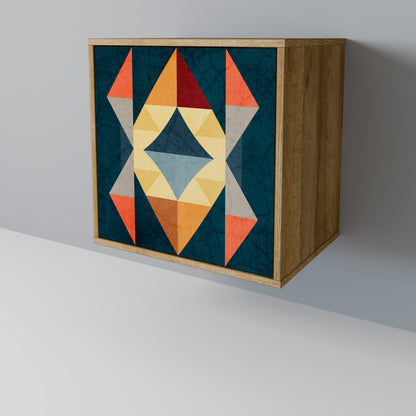 CRACKED ILLUSION 1-Door Sideboard in Oak Effect