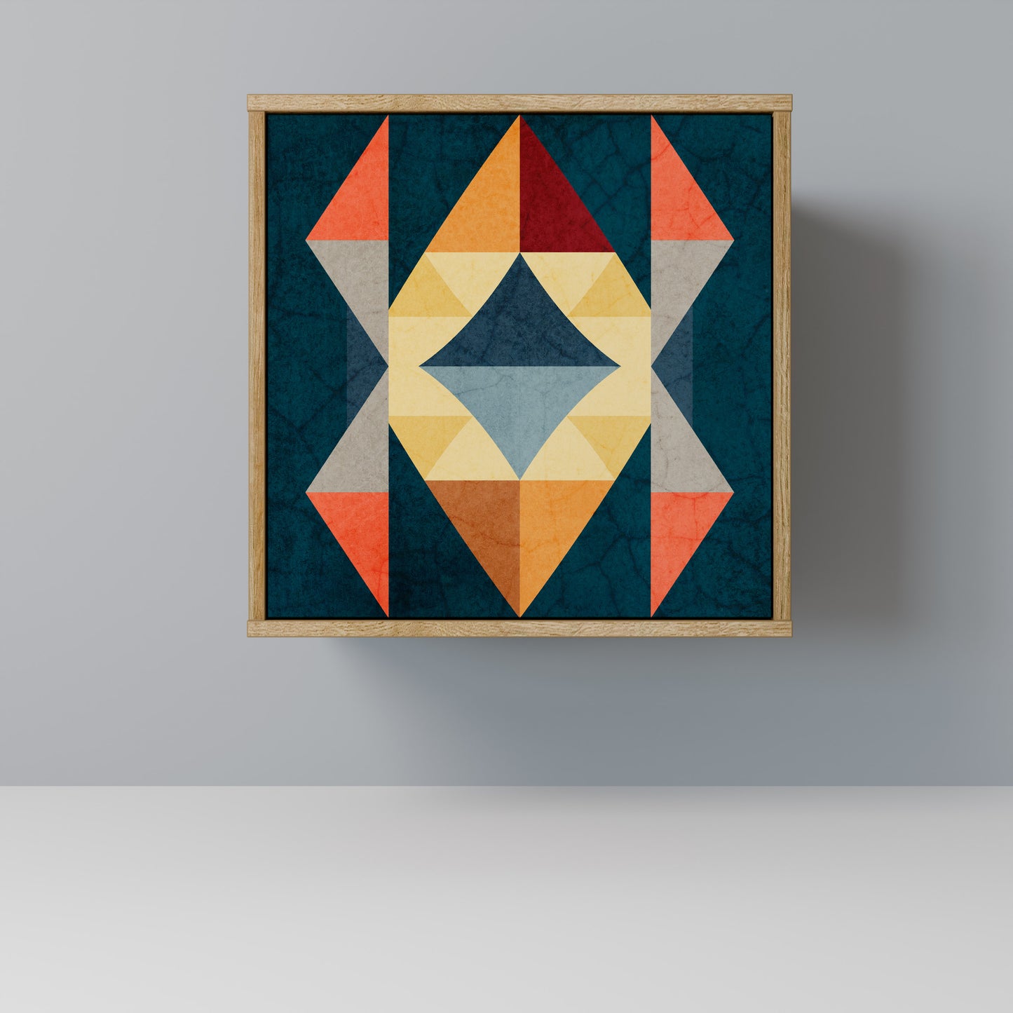 CRACKED ILLUSION 1-Door Sideboard in Oak Effect