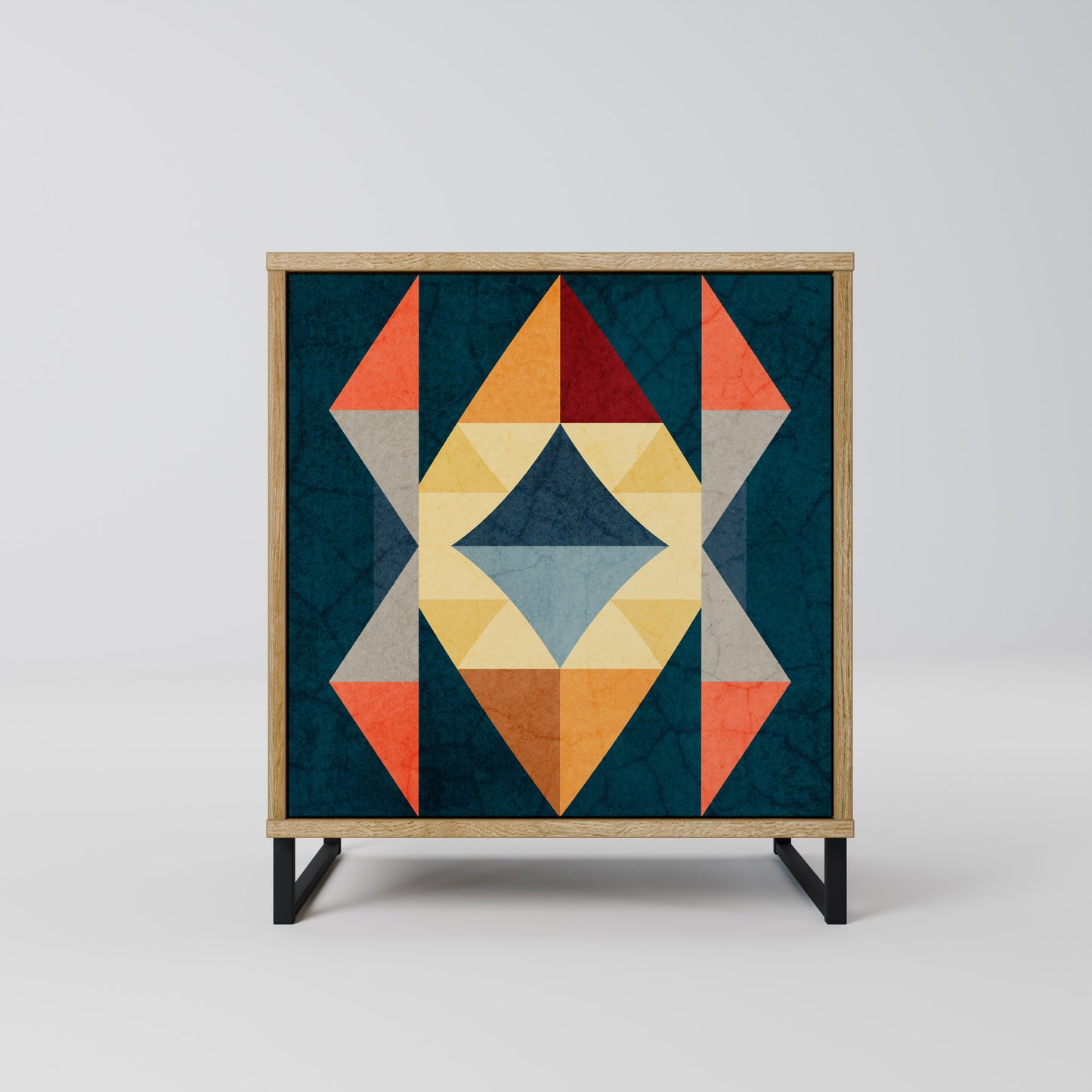 CRACKED ILLUSION 1-Door Sideboard in Oak Effect