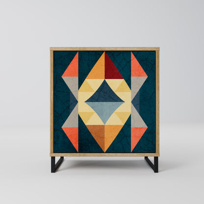 CRACKED ILLUSION 1-Door Sideboard in Oak Effect