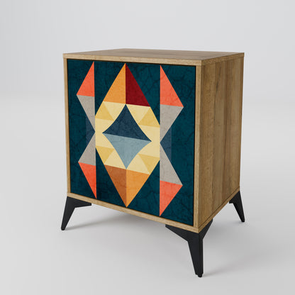 CRACKED ILLUSION 1-Door Sideboard in Oak Effect