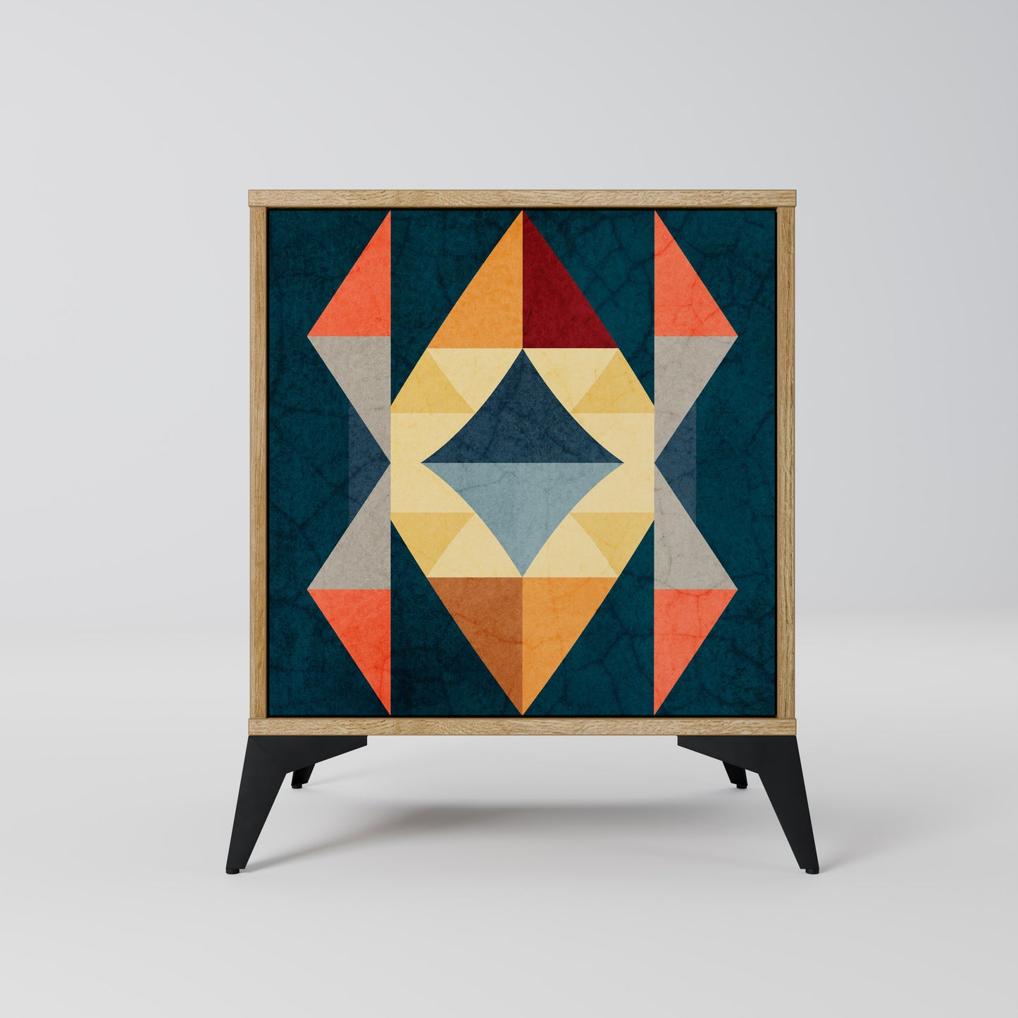 CRACKED ILLUSION 1-Door Sideboard in Oak Effect