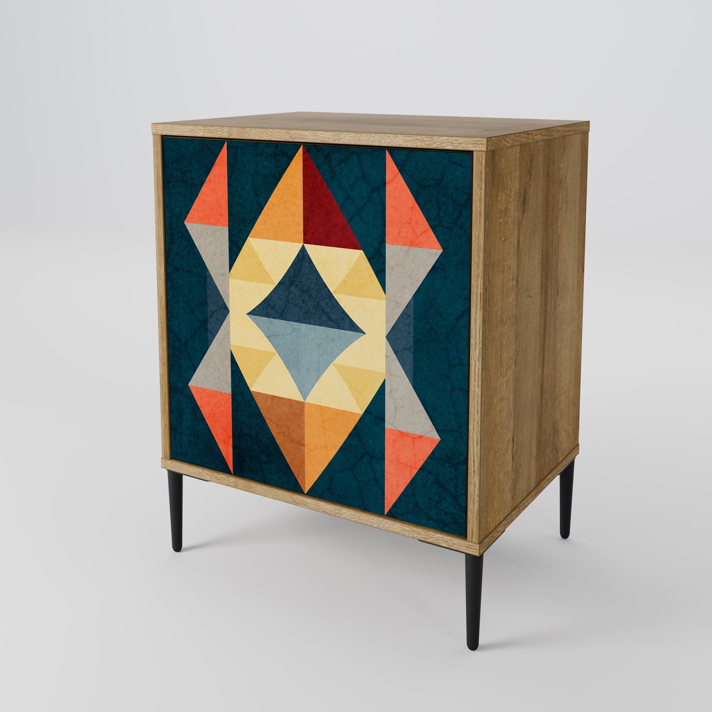 CRACKED ILLUSION 1-Door Sideboard in Oak Effect