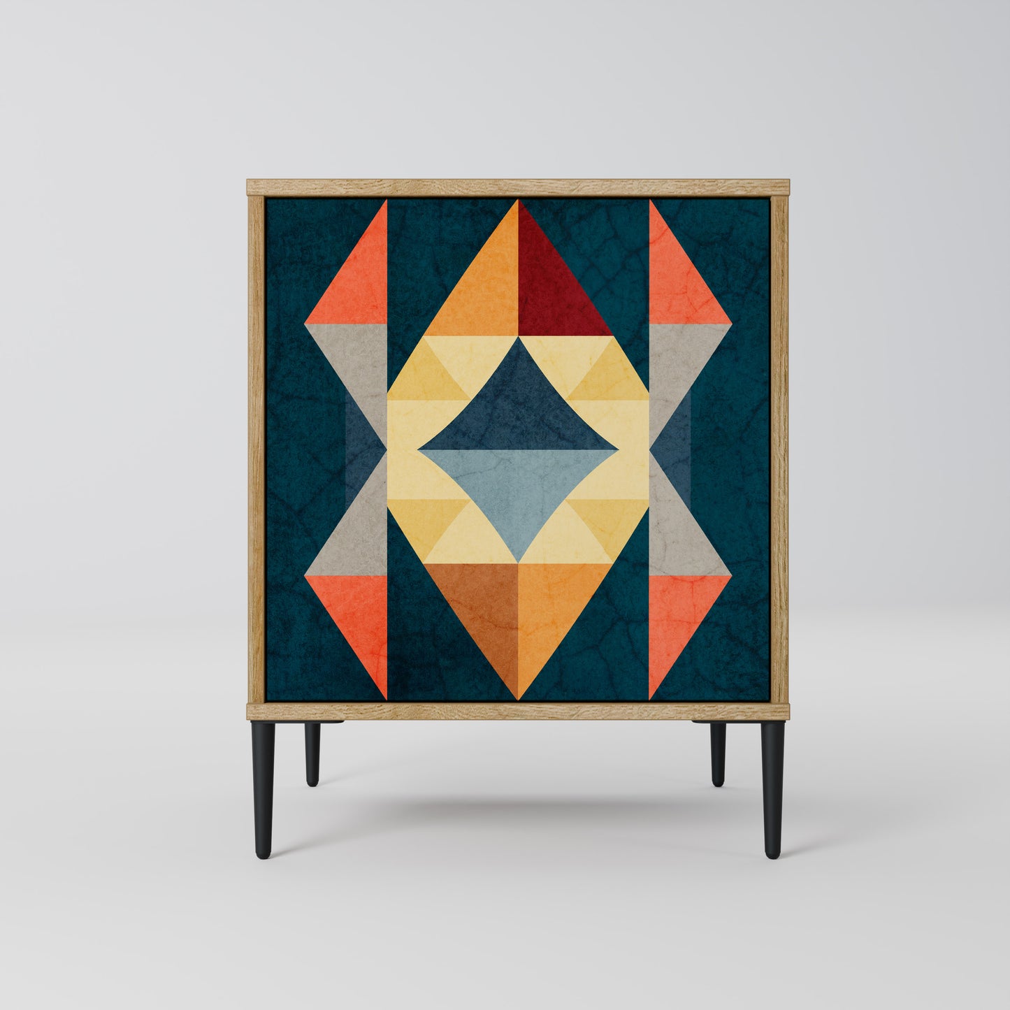 CRACKED ILLUSION 1-Door Sideboard in Oak Effect