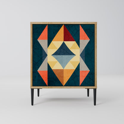 CRACKED ILLUSION 1-Door Sideboard in Oak Effect