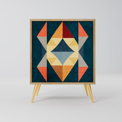 CRACKED ILLUSION 1-Door Sideboard in Oak Effect