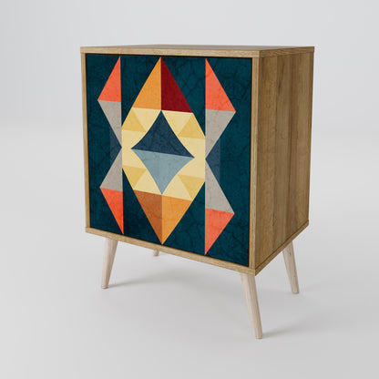 CRACKED ILLUSION 1-Door Sideboard in Oak Effect