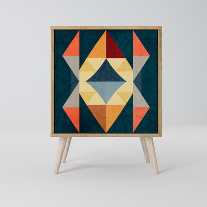 CRACKED ILLUSION 1-Door Sideboard in Oak Effect