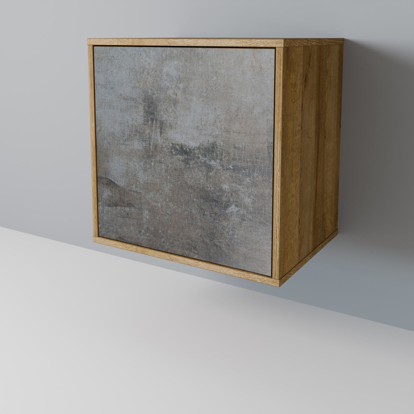 CONCRETE WALL 1-Door Sideboard in Oak Effect