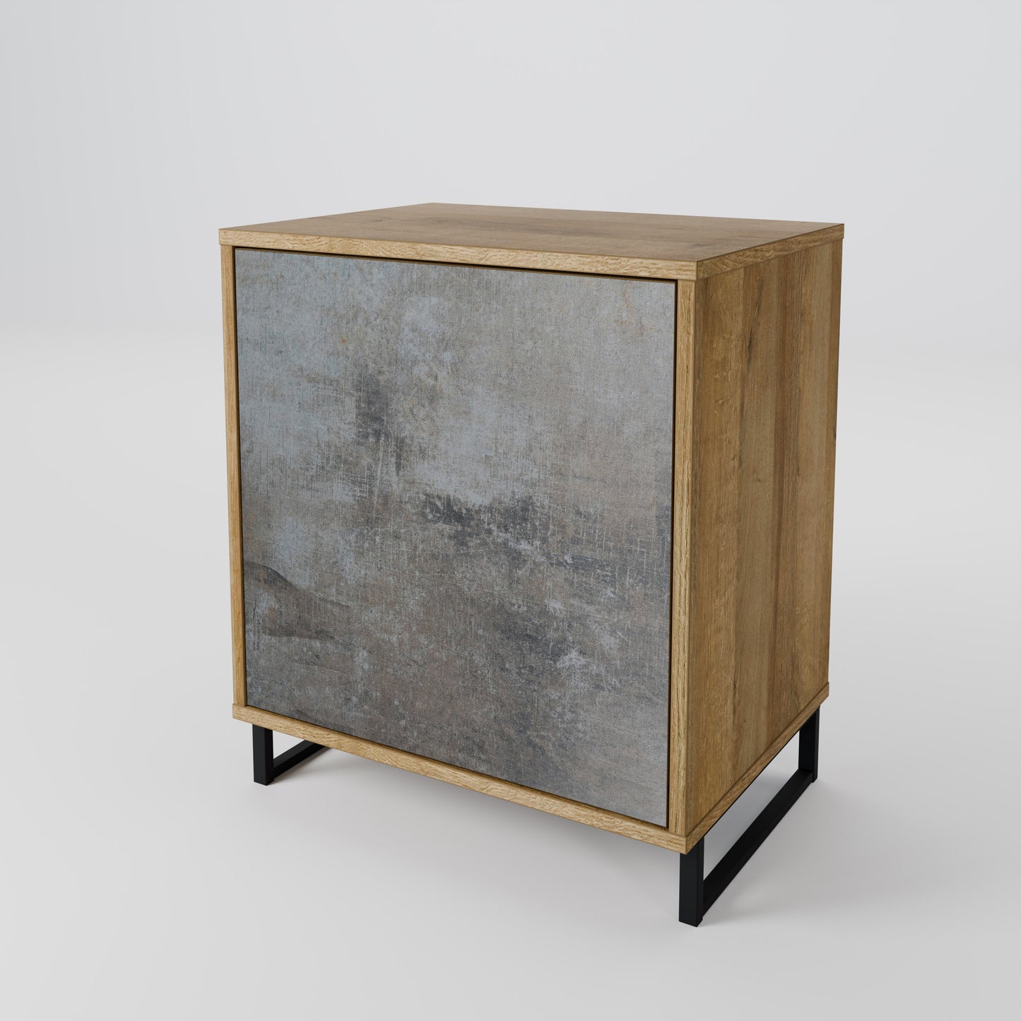 CONCRETE WALL 1-Door Sideboard in Oak Effect